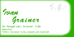 ivan grainer business card